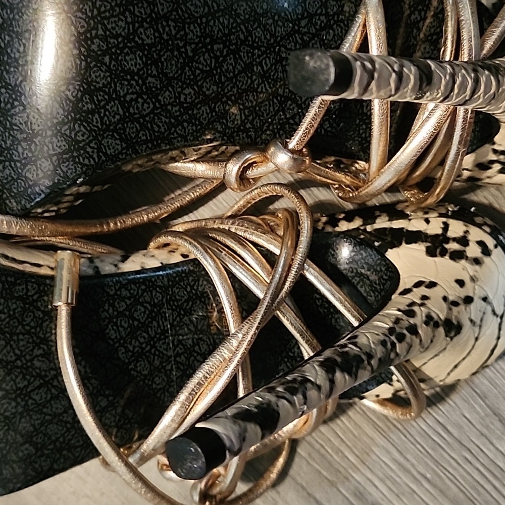 Cape Robbin Grey Python Strappy Heel - image 3